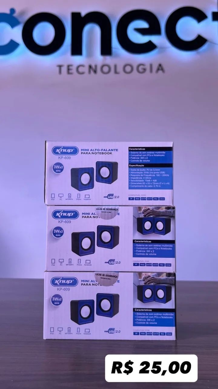 Caixa de som azul