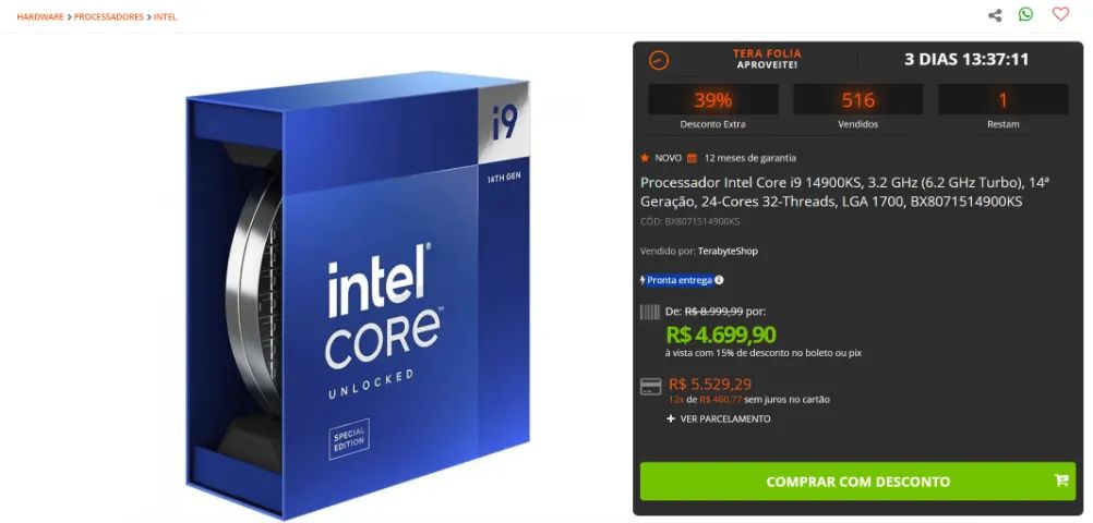Processador Intel Core i9 14900KS (6.2 GHz Turbo), 14ª Geração - Foto 3