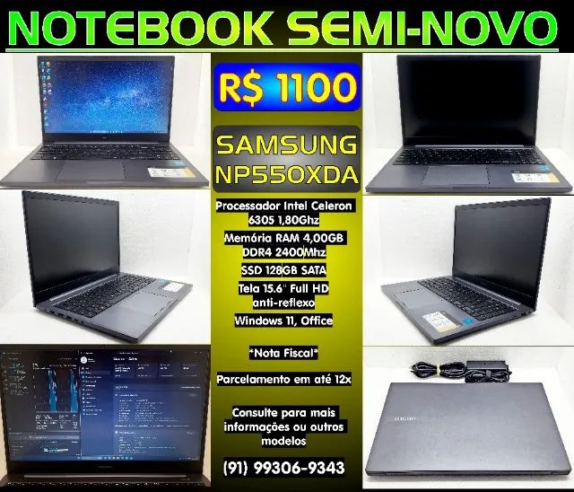 Vendo Notebook Samsung Book NP550XDA - Intel 11ª Geração com SSD e Nota Fiscal. Win 11 + O - Foto 5