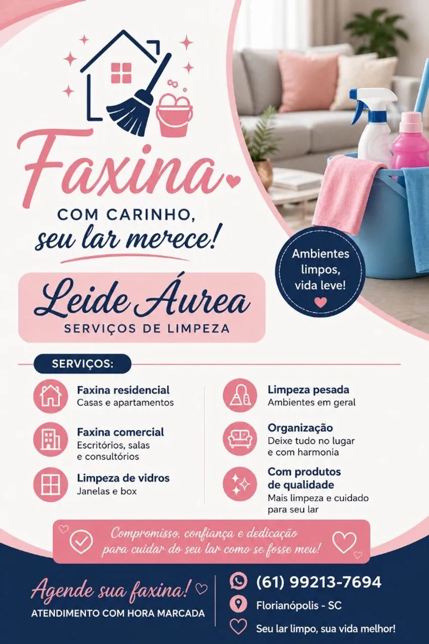 Faxina residencial em Florianópolis - capricho e confiança.