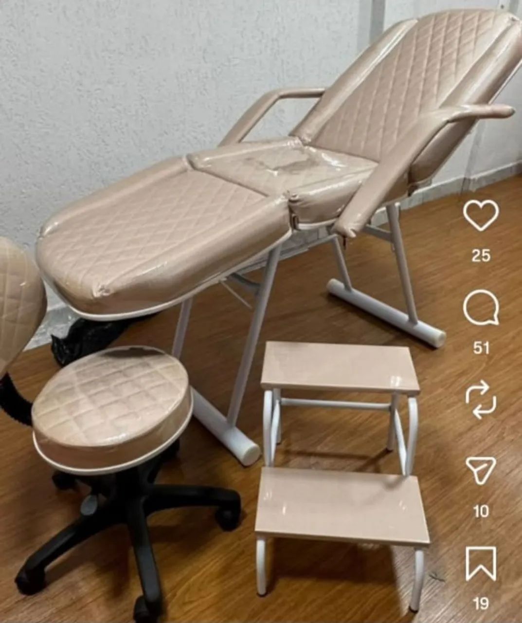 Kit maca com cadeira giratoria e escadinha