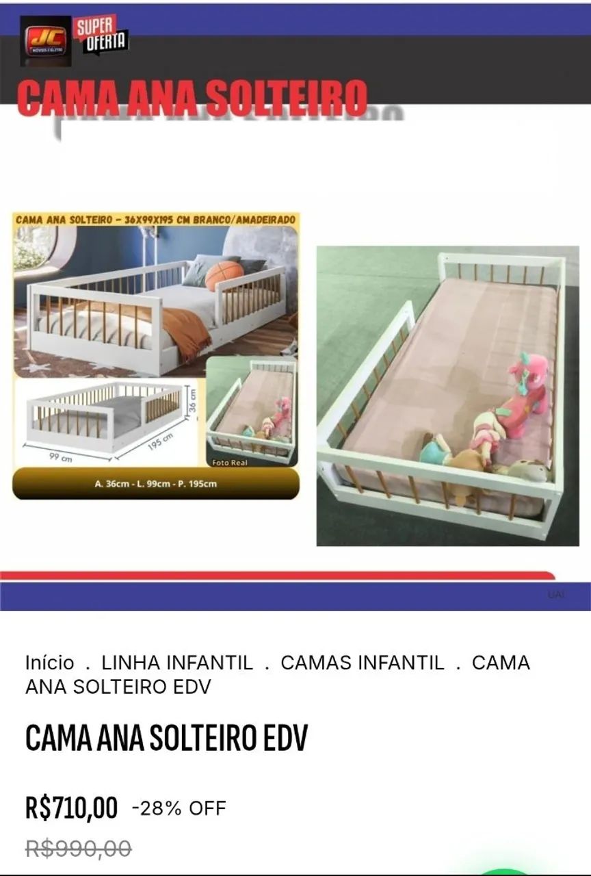 CAMA ANA SOLTEIRO 