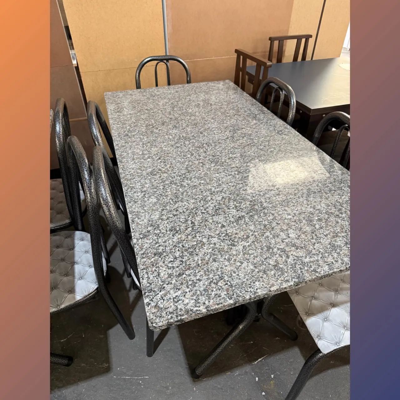 Mesa com 6 cadeiras granito - entrego hoje 