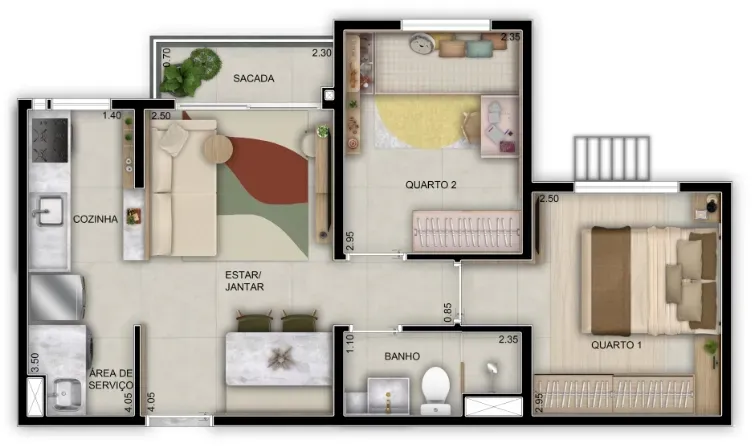PLANTA 43m²