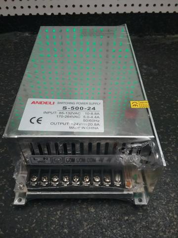 Fonte 24VDC 500W 20,8A chaveada aramada ( novo com garantia )