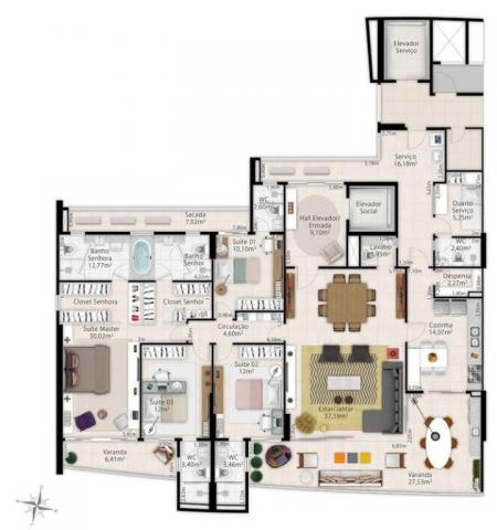 Apartamento com 4 dormitórios à venda, 245 m² por R$ 2.180.000,00 - Guararapes - Fortaleza - Foto 2