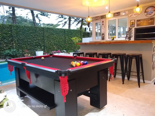Mesa De Bilhar Preta Tx Tecido Preto Bordas Vermelhas Modelo TFR5874 - Foto 4