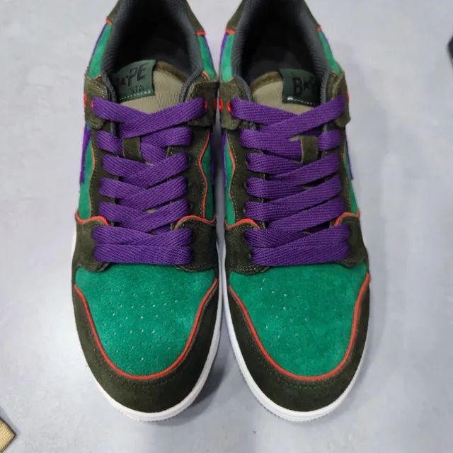 Tenis Bape Sta Sk8 Dark Purple Green - Foto 3