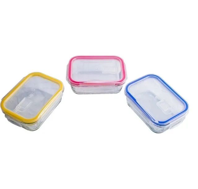 Conjunto de potes de vidro herméticos 640ml com respirador 3 unidades - Lacrado - Foto 4
