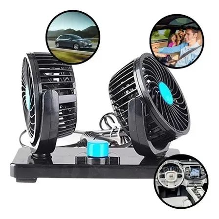 Ventilador Automotivo Duplo 12v Ajustável Carro Van Caminhão  Loja Coimbra Computadores - Foto 3