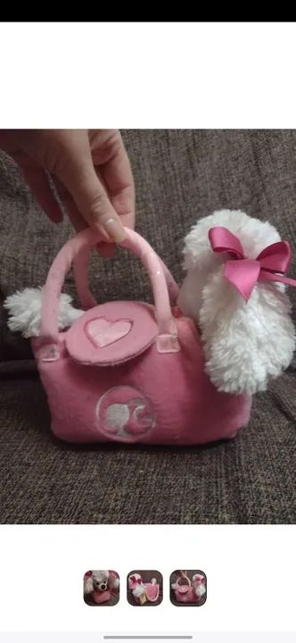 Pelúcia Cachorro da Barbie com bolsa novo! - Foto 3