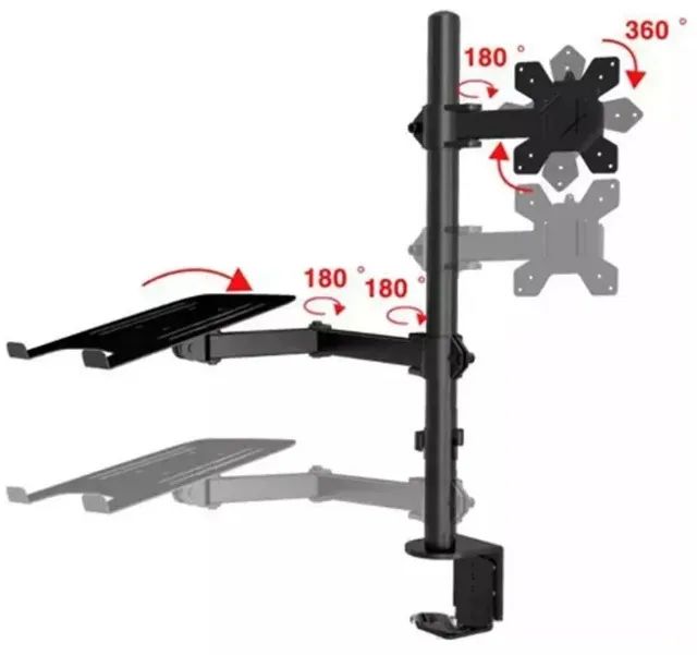 Suporte Duplo Articulado De Mesa Para Monitor e Notebook BMG-33 - Foto 5
