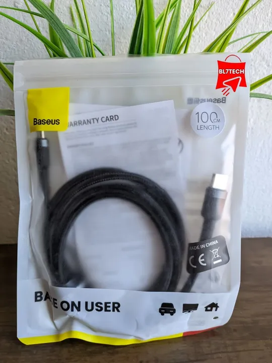 Cabo USB - C - USB - C Baseus 100W - Preto