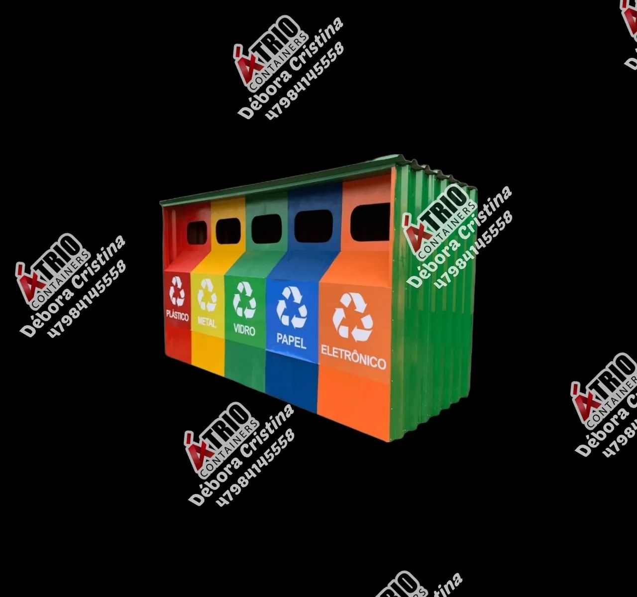 Container coleta seletiva em aço 100% galvanizado  - Foto 2