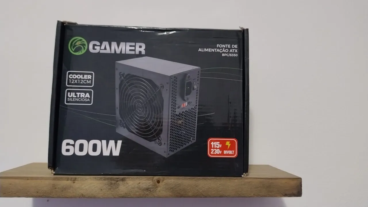 Fonte de Alimentação Gamer 600W Bivolt