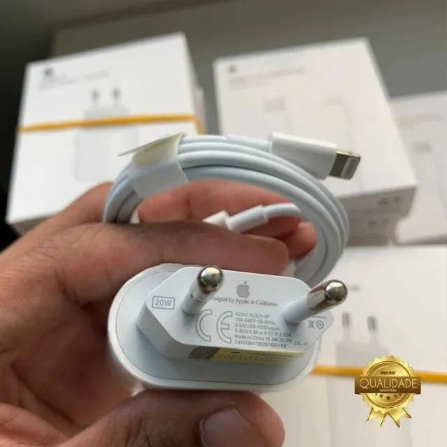 (ORIGINAL) Kit Carregador para iPhone Fonte+Cabo 20W Turbo Lightning Tipo C - Foto 3