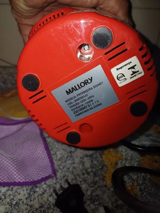 Pipoqueira Mickey Mouse 1200w Vermelha Mallory 220v