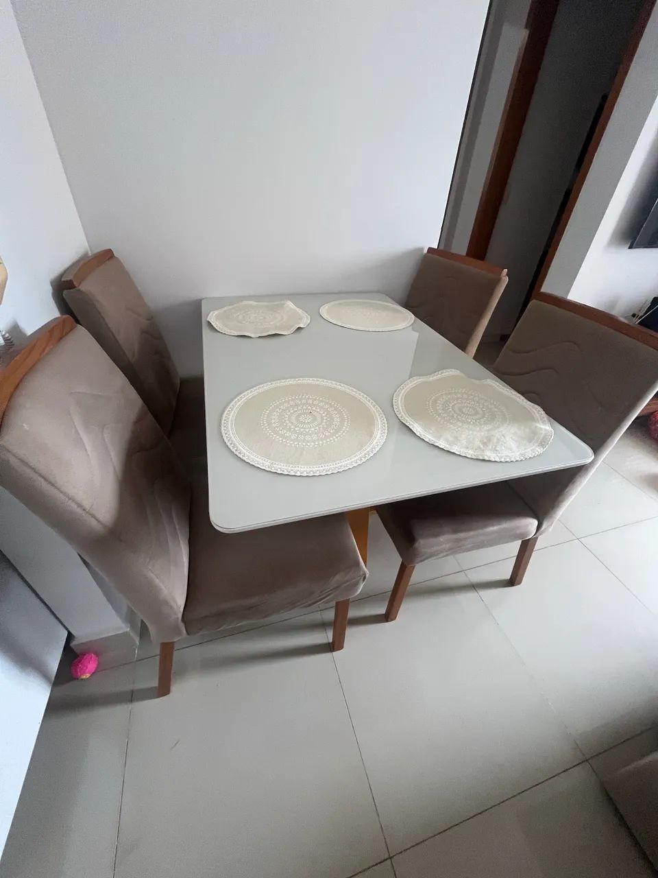 Mesa de Jantar New Ceval Lectus com 4 Lugares com Vidro Ype - Foto 2