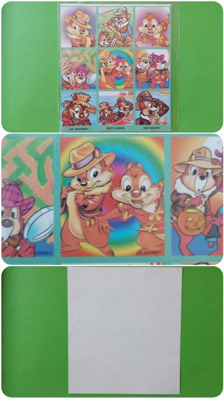 Cartela Adesiva Best Cards Tico e Teco Antiga - Foto 5