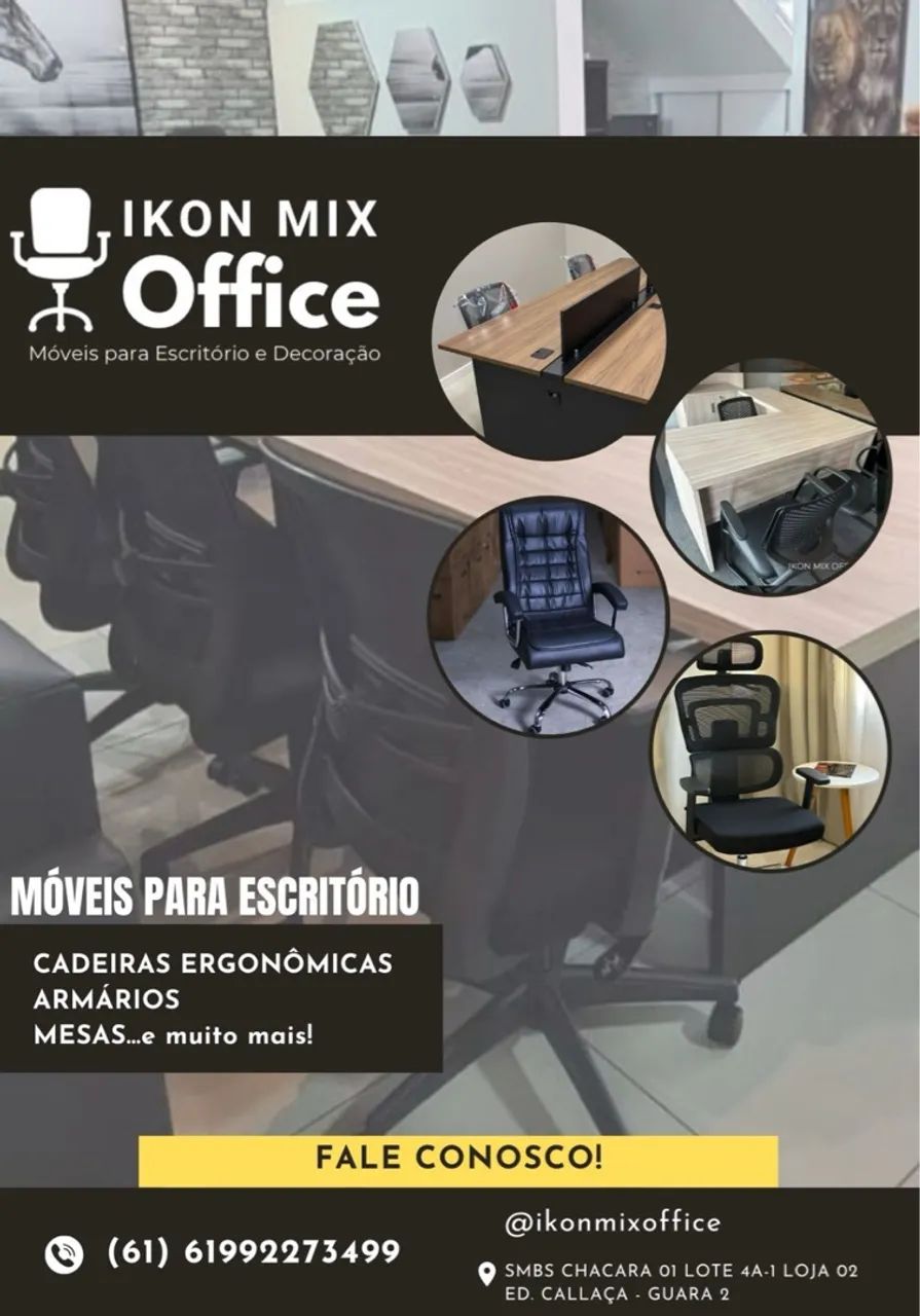 Mesa em L com Cadeira PRESIDENTE para Escritório - Design Moderno - Foto 5