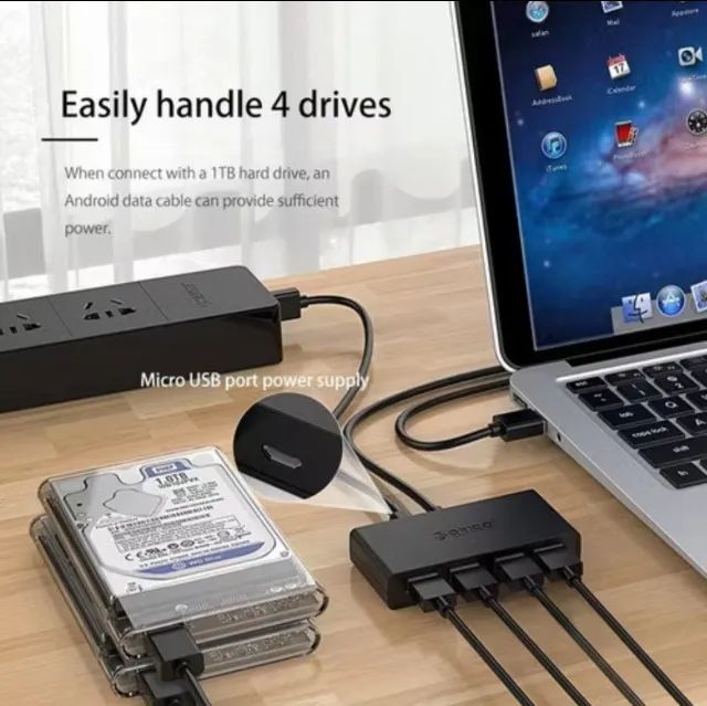 Cabo OTG 4 portas USB adaptador  - Foto 4