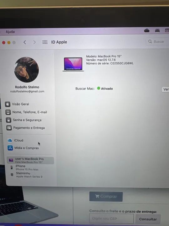 MacBook Pro 15" - macOS 12.7.6 - C02S50CJG8WL