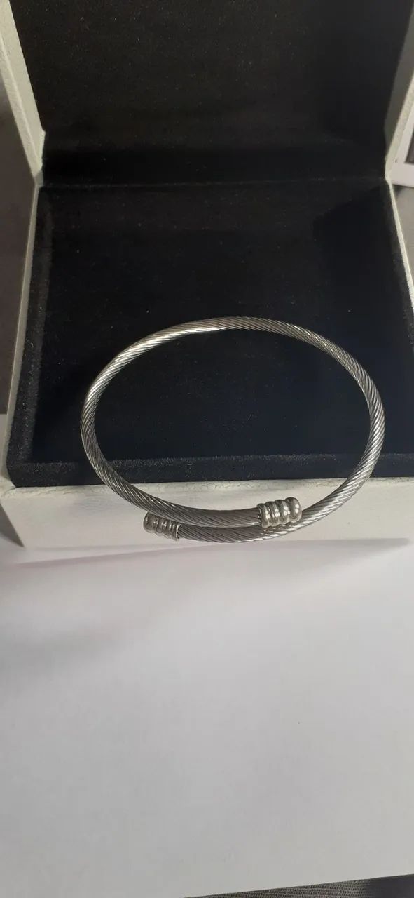 Pulseira em aço prata nova - Foto 3