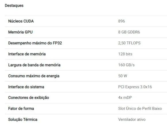 Placa de Vídeo PNY NVIDIA Quadro T1000 8GB - Estado de nova - Foto 3