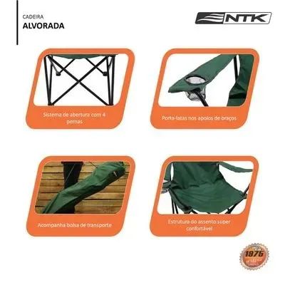 Cadeira Dobrável Alvorada NTK Praia Pesca Camping Azul - Foto 3