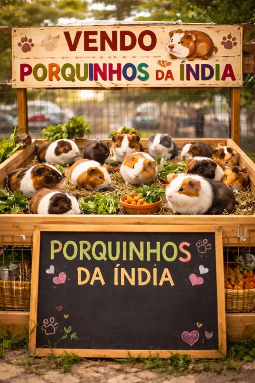 Vendo porquinhos da índia pelo longo e pelo curto!