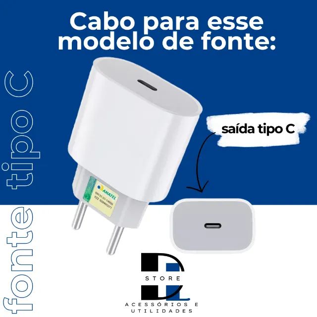 Cabo Tipo C para fonte Tipo C  de 2 metros de comprimento 60W agold - Foto 4