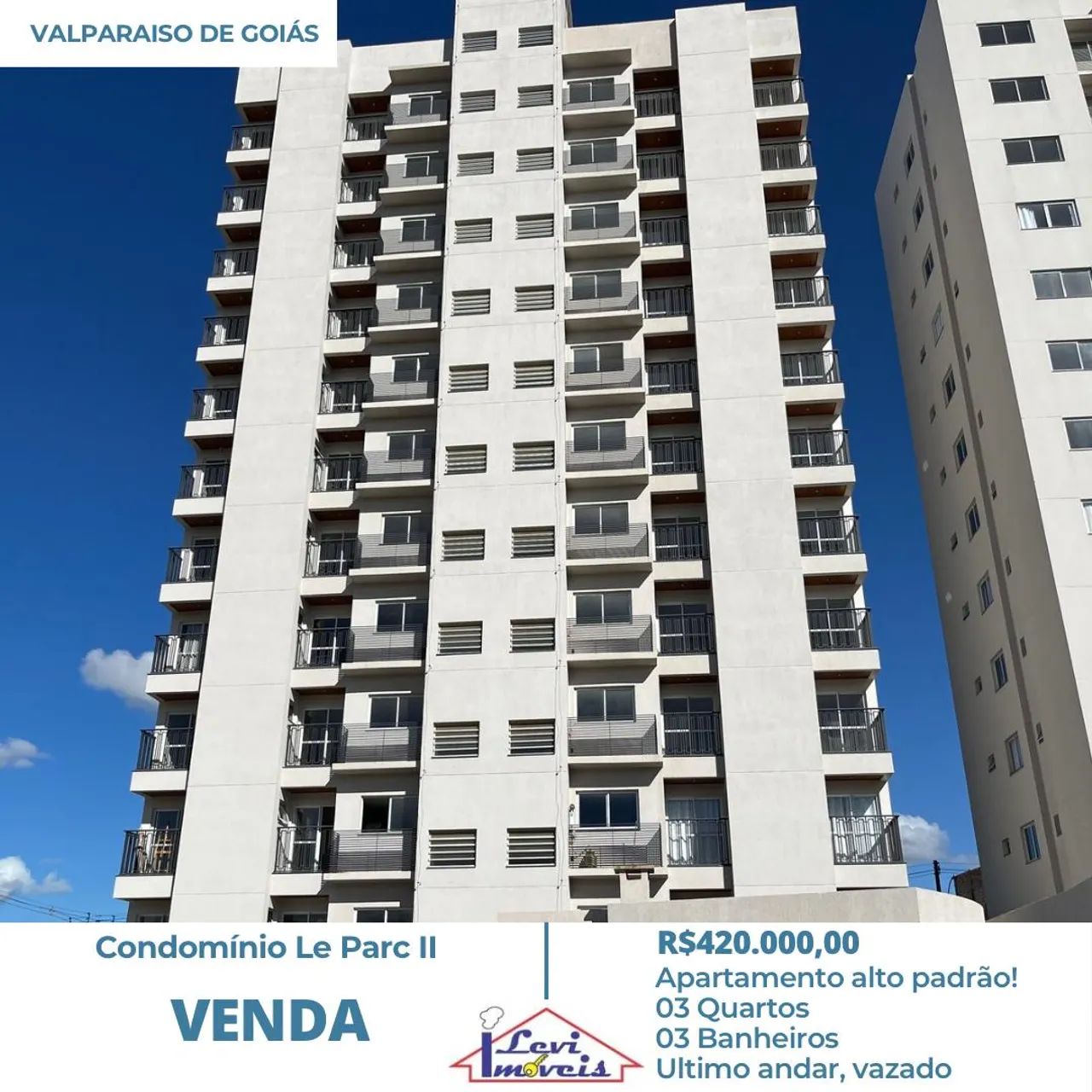 Vendo excelente apartamento de alto padrão, vazado, no Condomínio Le Parc II