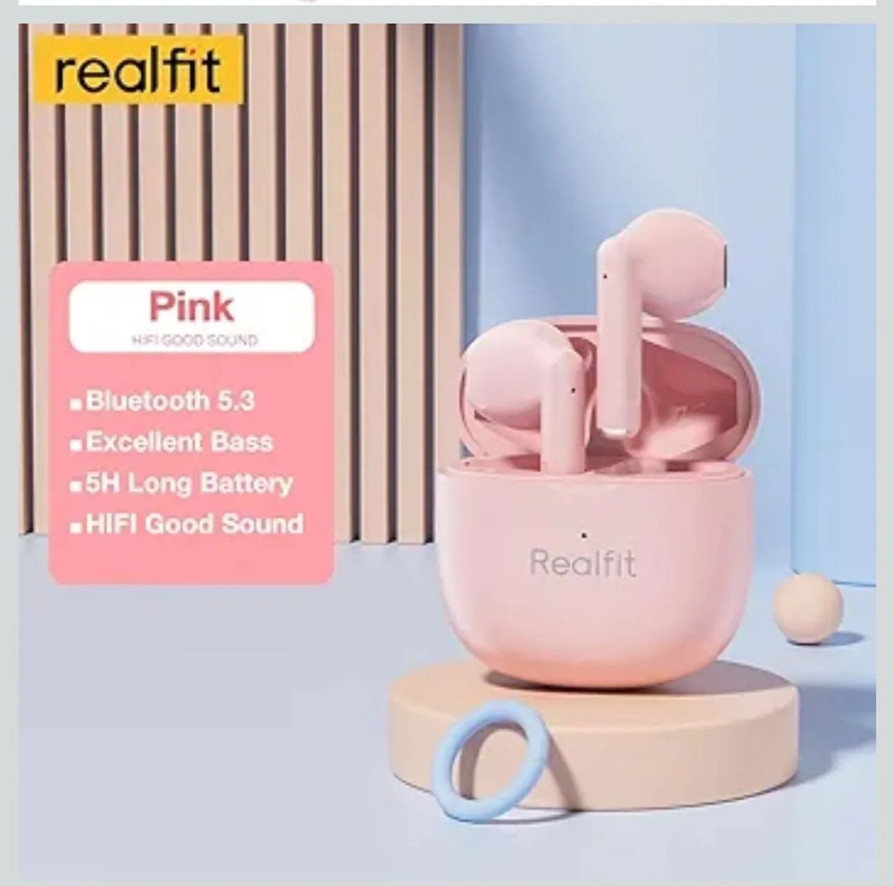 Fone Realfit F1- Rosa - Novo Entrega Grátis  - Foto 2