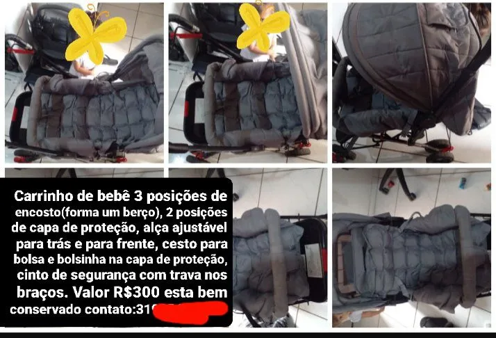 Carrinho de bebê 3 posições