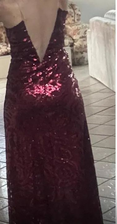 Vestido de festa marsala tamanho 38 - Foto 2