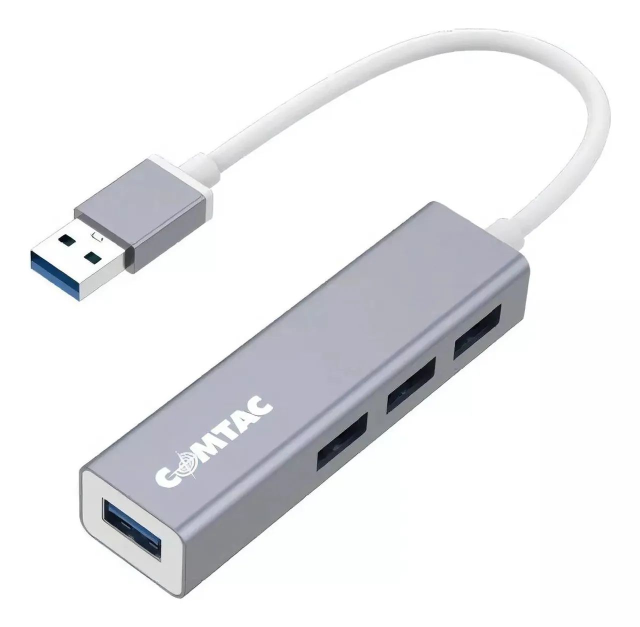 Hub USB 3.0 4 Portas USB 3.0 Aluminium Cinza Comtac 9396 - Foto 2