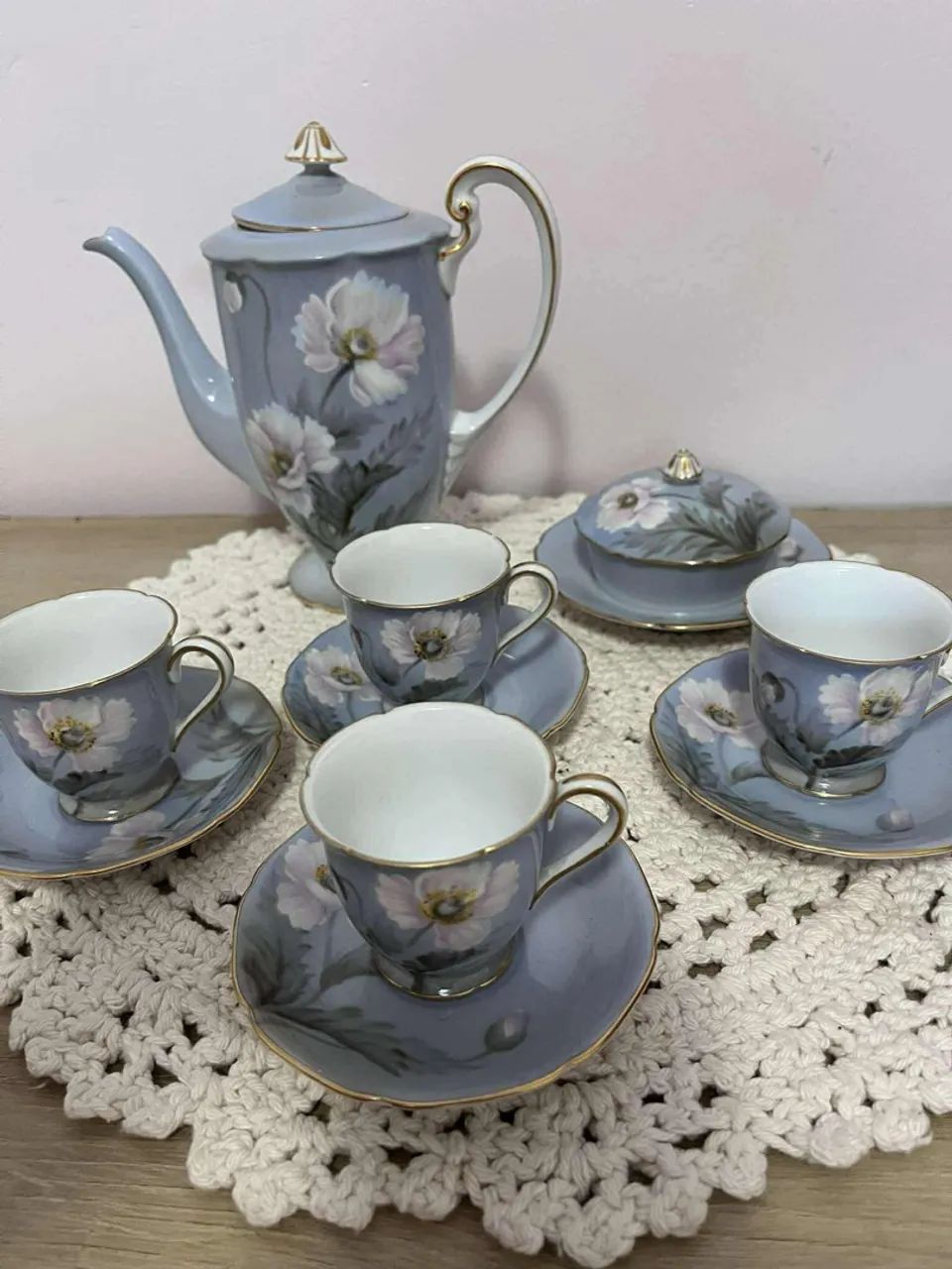 Conjunto de chá vintage com estampa floral - Foto 2