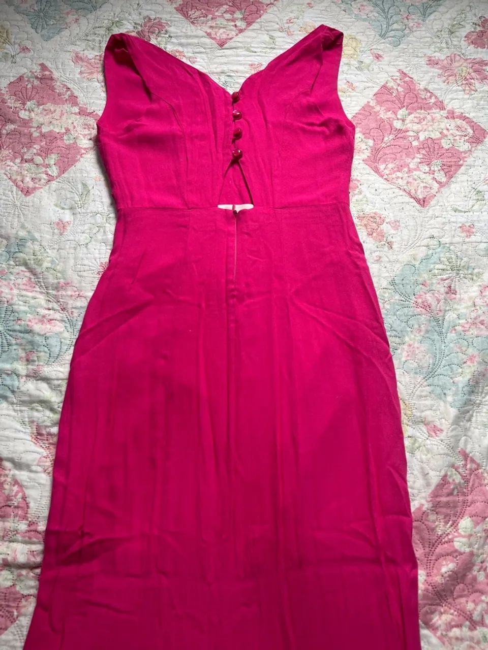 Vestido longo rosa elegante - Foto 3