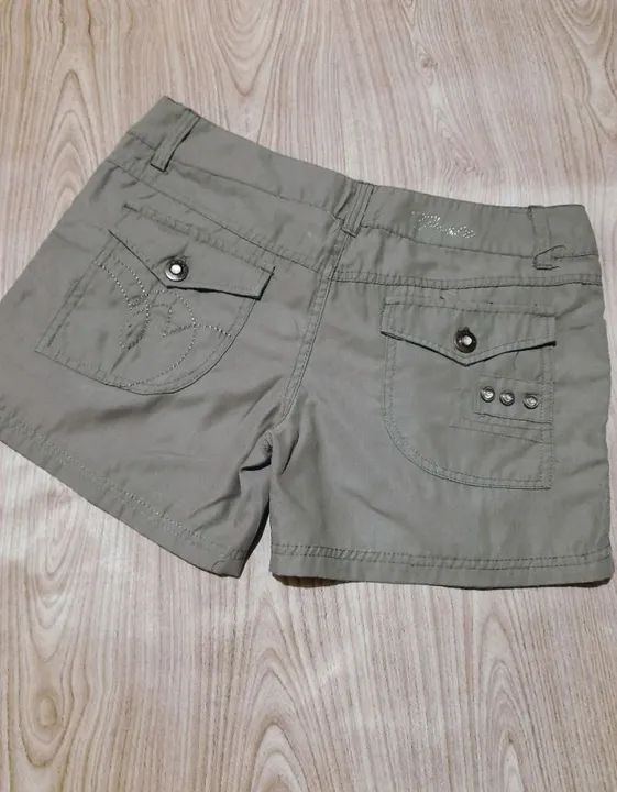 Short Cargos Femininos Verde Militar - Foto 2