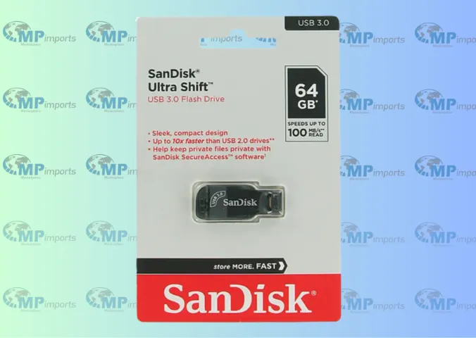 Loja MP Imports: Sandisk Ultra Shift Usb 3.0 Flash Drive 64Gb