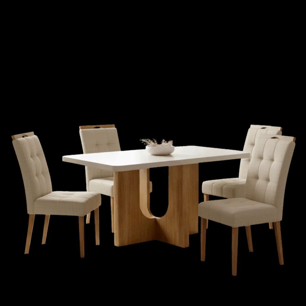 MESA DE JANTAR SUPER ELEGANTE CADEIRAS JA MONTADAS EM MADEIRA MACIÇA!! IWUTT65578338100995122