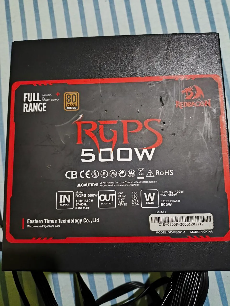 Fonte Redragon RGPS-500W 80 Plus Bronze