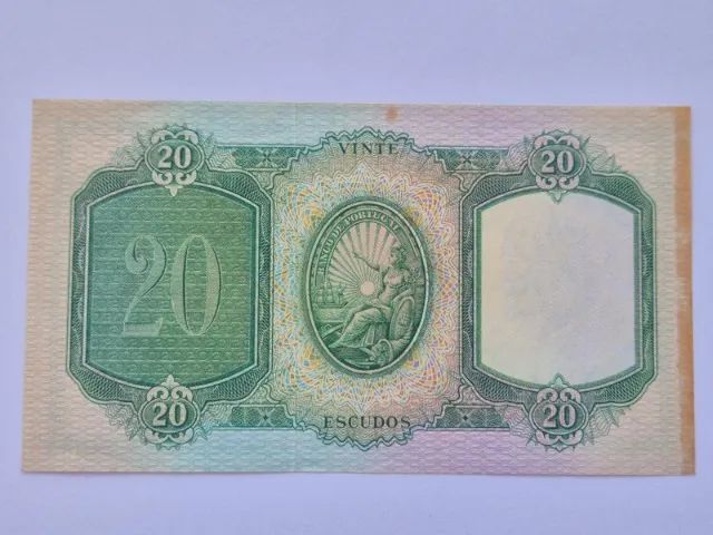 Cedúla Antiga. 20 Escudos Ouro. Banco De Portugal. 1954 - Foto 2