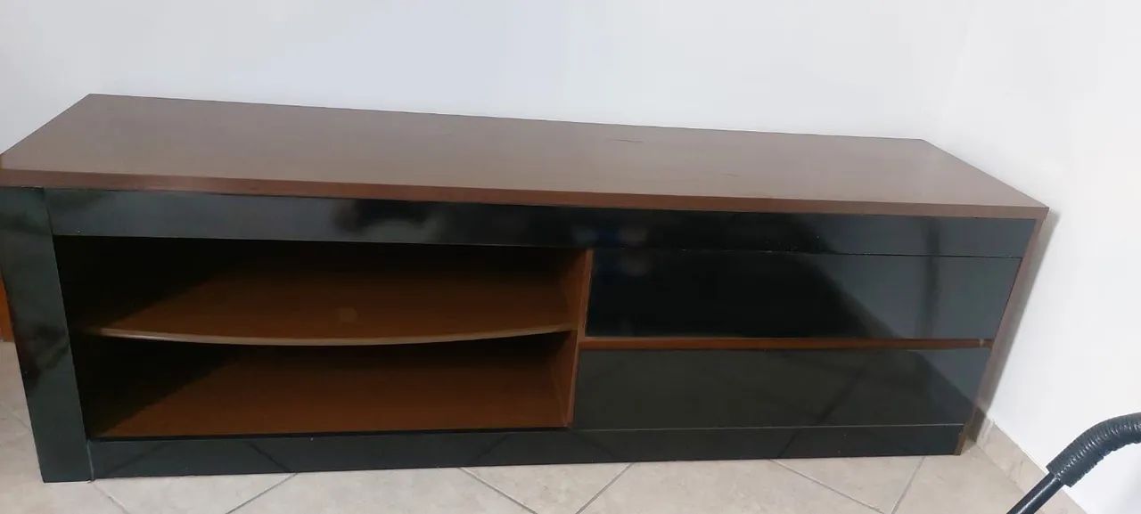 Rack tv marrom e preto 1,80m - Foto 3