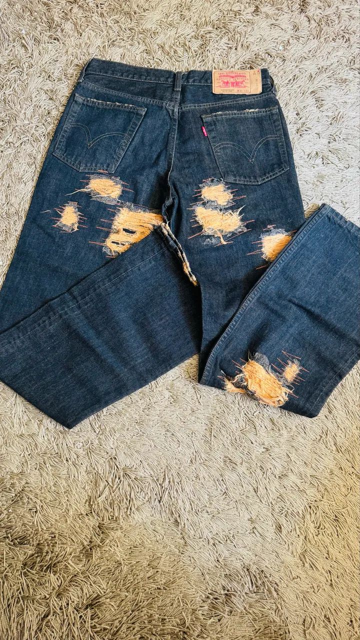 Calça LEVIS  Anos  60 wester customizada japan - Foto 4
