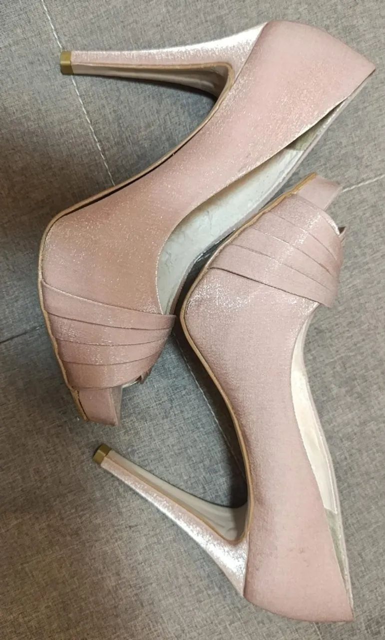 Sapato peep-toe tecido - Foto 2