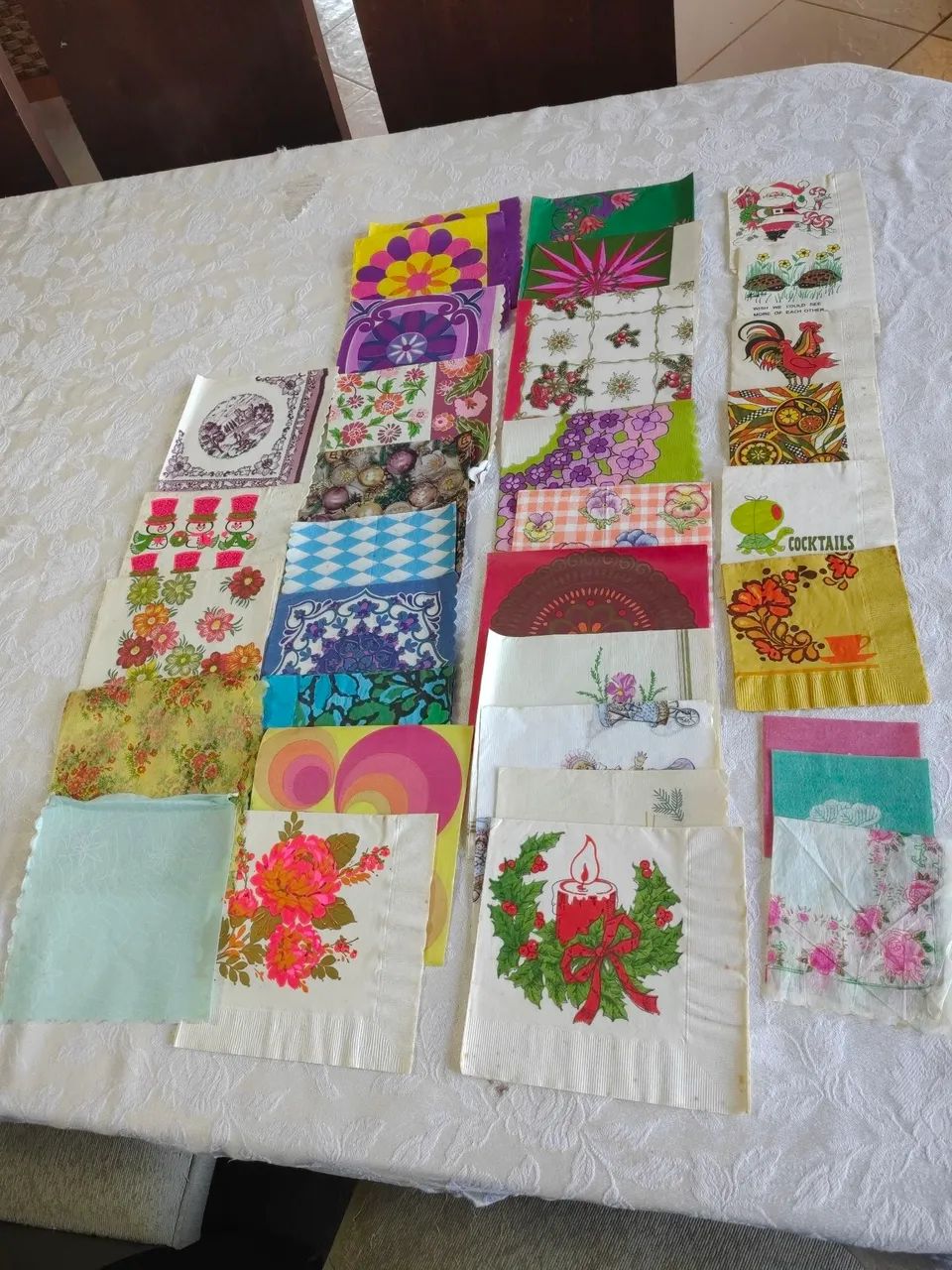 Coleção vintage de guardanapos 