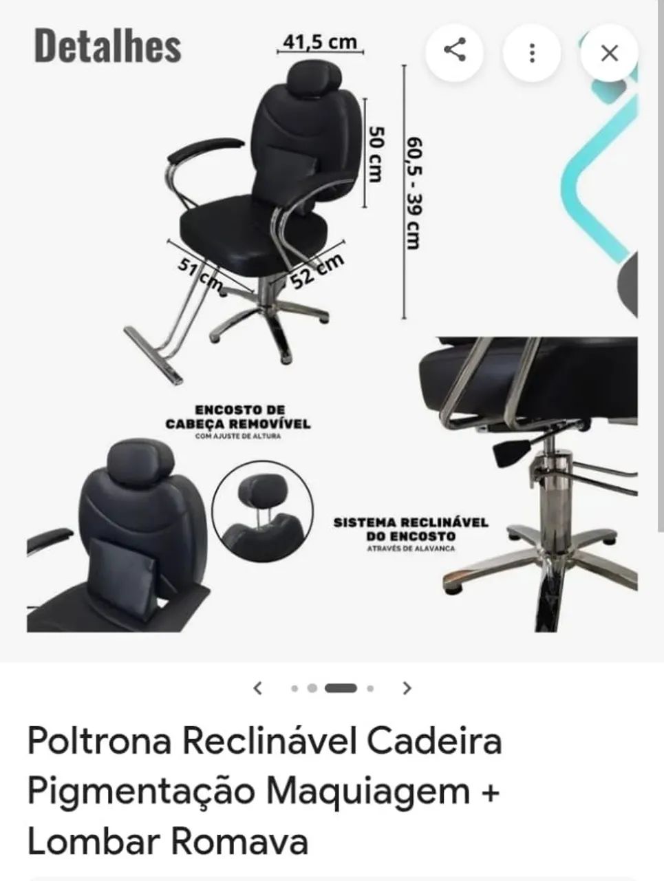 Cadeira para profissional da beleza  - Foto 5