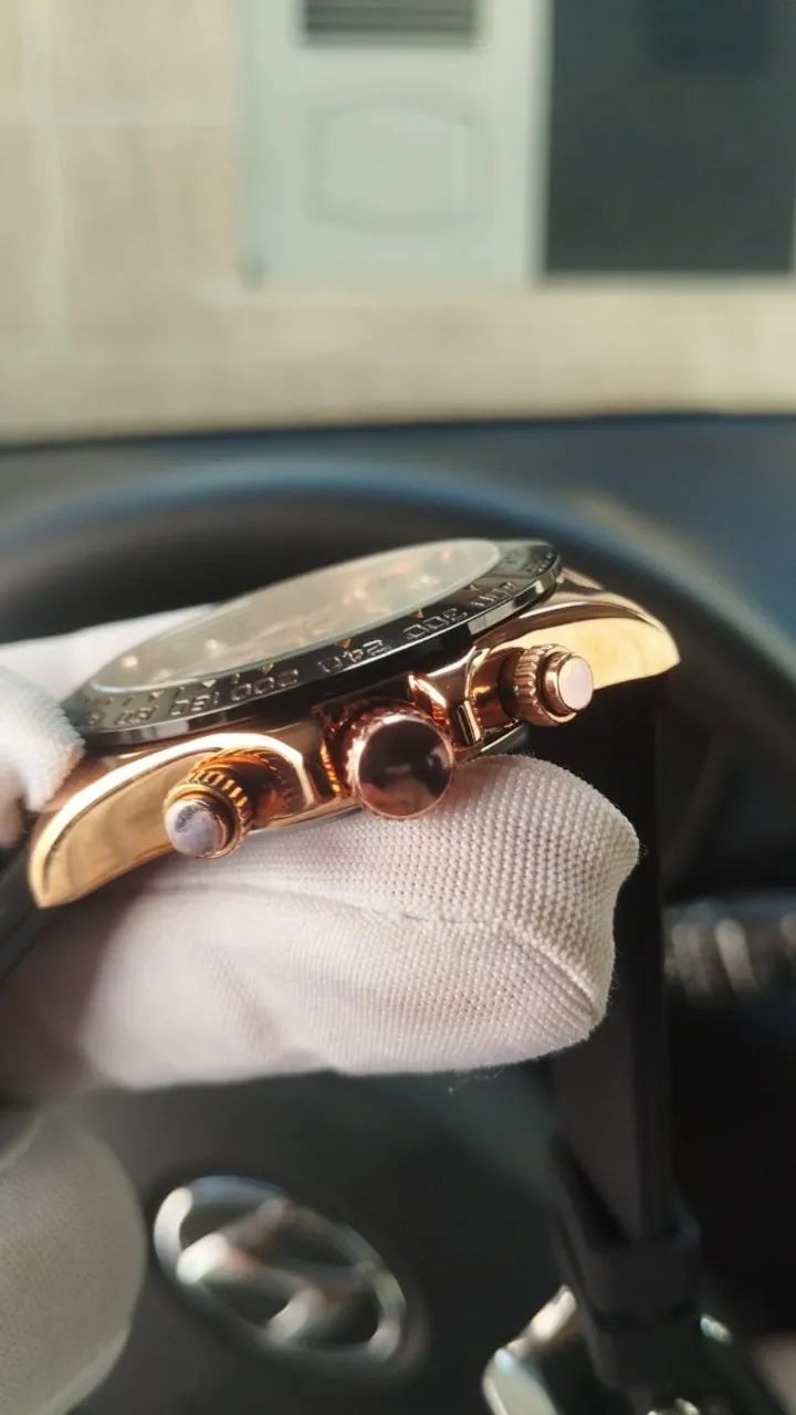 Relógio Poedagar Com Pulseira Silicone-Rosê - Foto 3