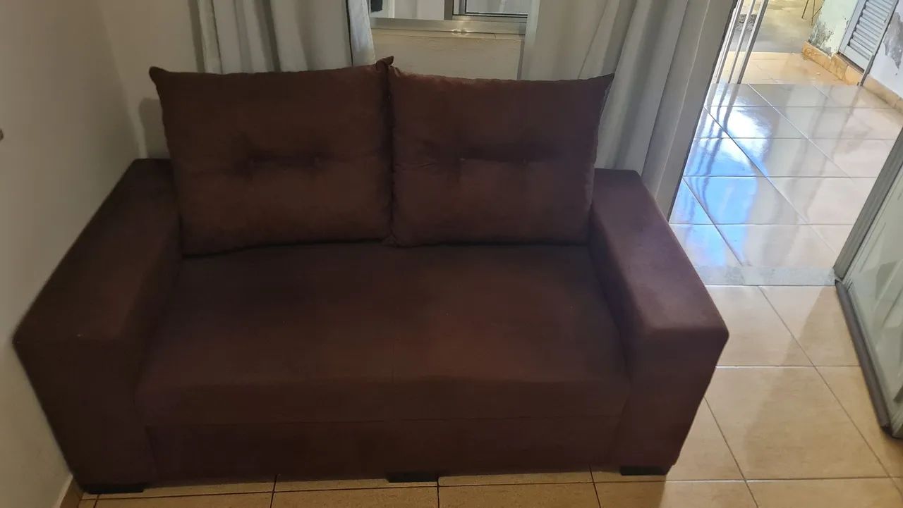 Conjunto Sofa 3 e 2 Lugares - Marrom - Foto 2